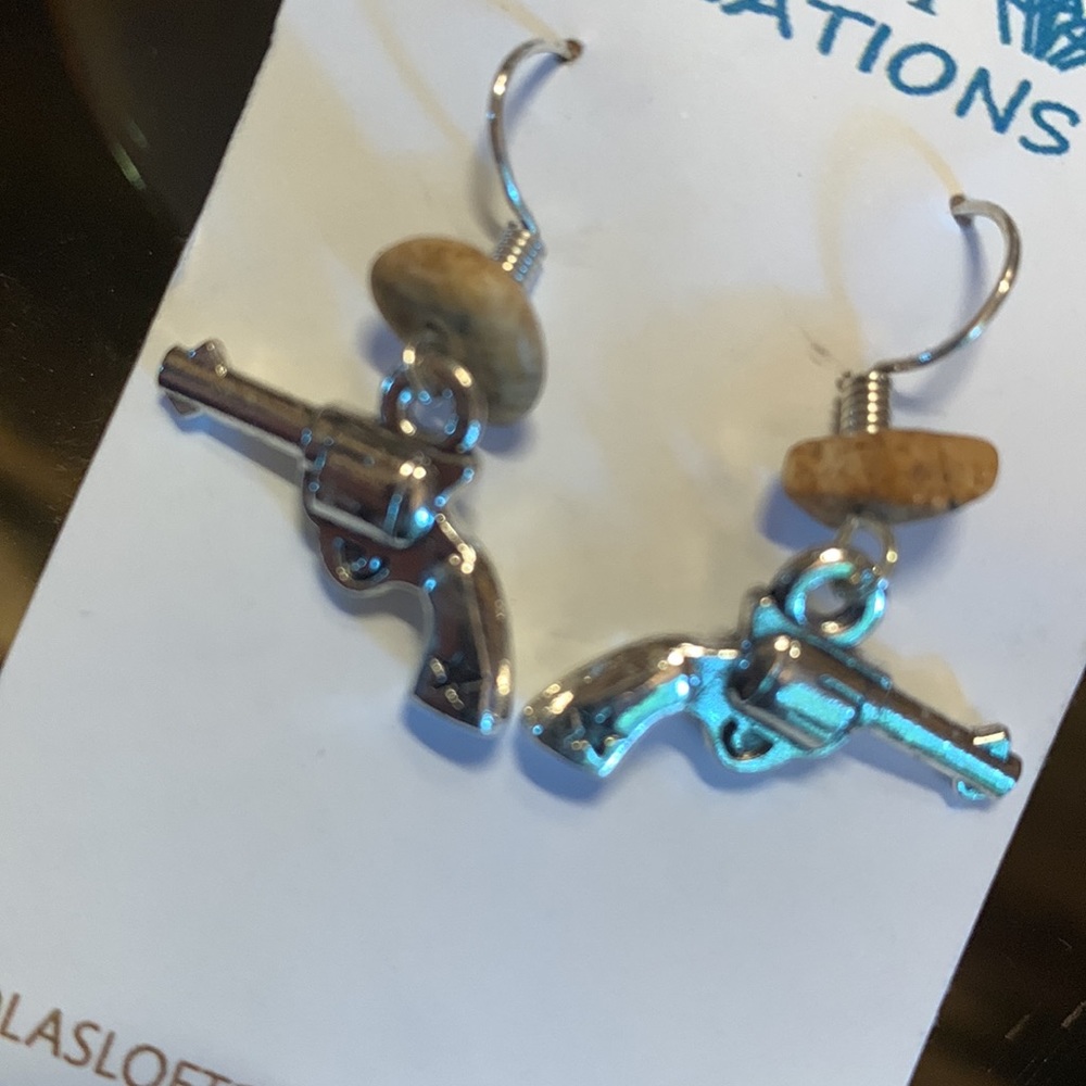 Gun Dangle Earrings